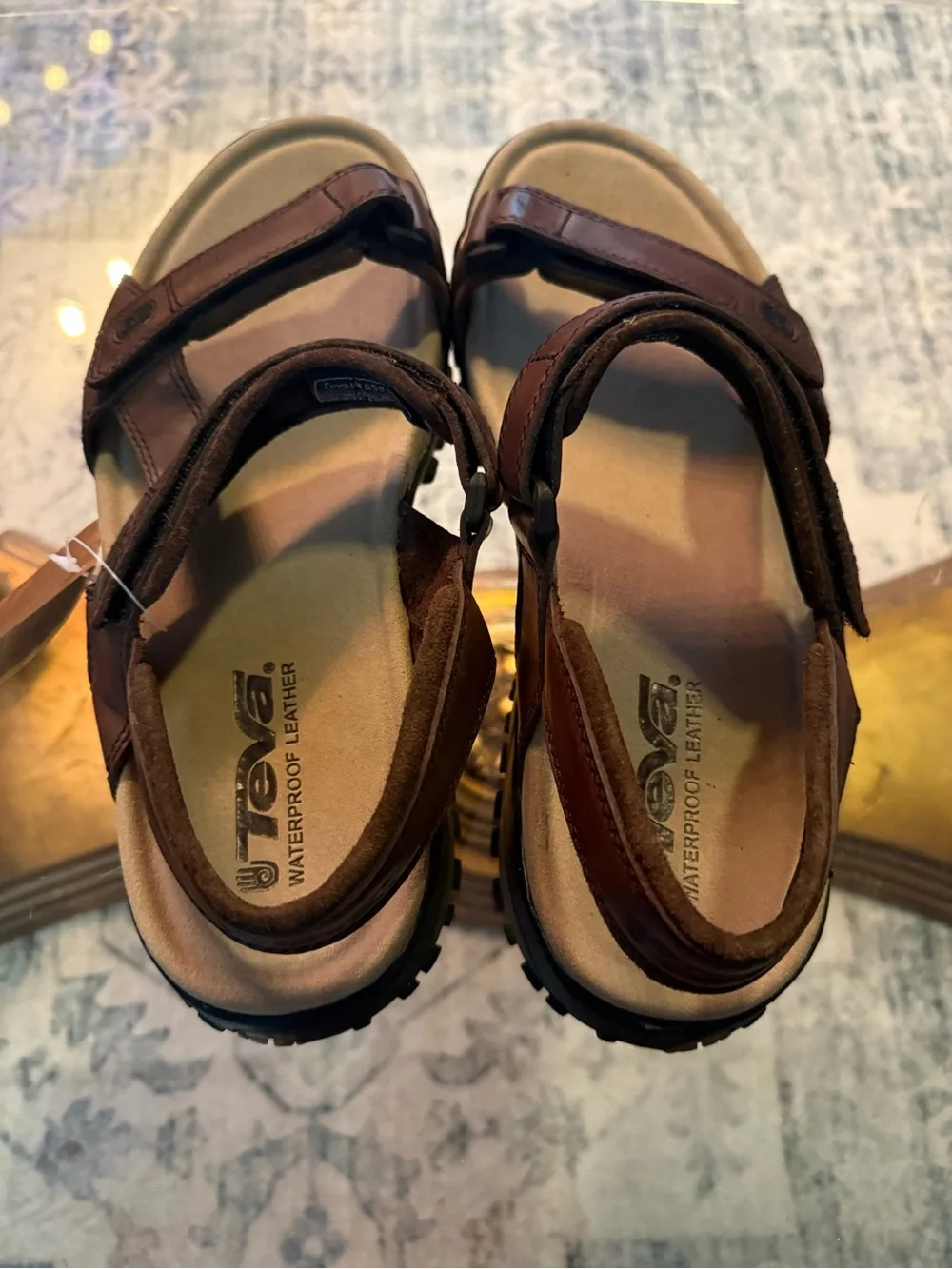 Vintage Teva Fisherman Brown Leather Hiking Adjustable Waterproof Sandals 13